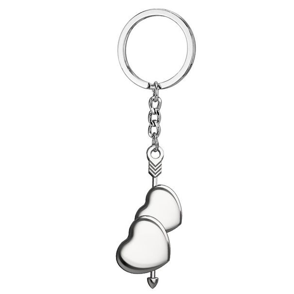 Portachiavi con ciondolo a forma di coppia di souvenir, in metallo, con una freccia e un cuore, stampabile_voghion.com