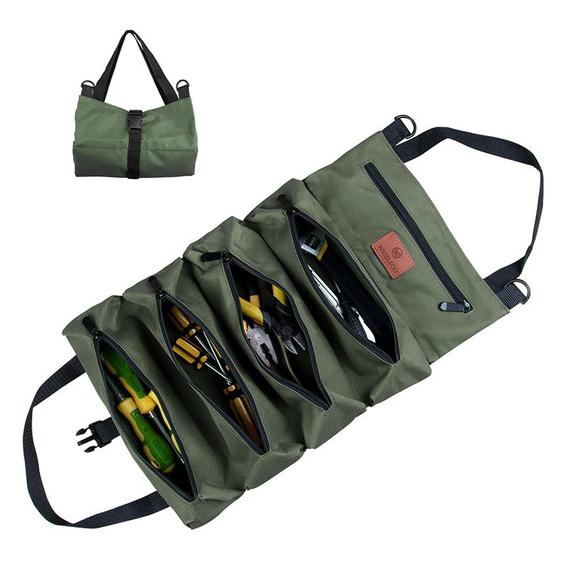 Portable canvas electrician hardware tool storage bag, car repair kit_voghion.com