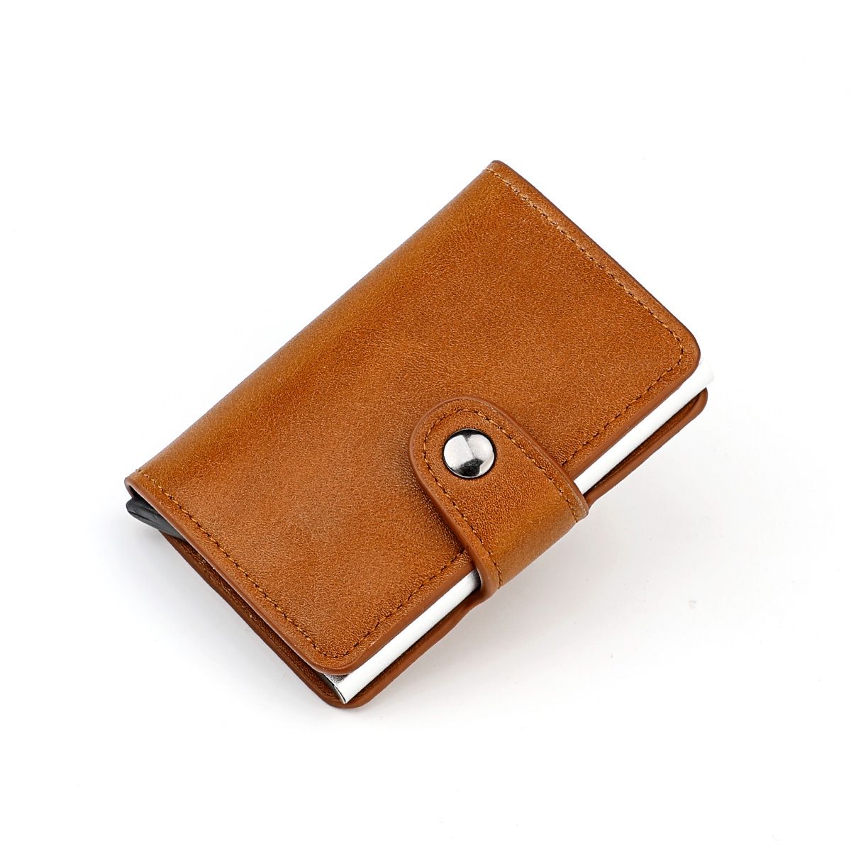 Card Holder Purse Wallets Aluminum Alloy Automatic Pop-up Card Bag Multi-card Female Card Cover Male Leather Anti-degaussing Card Book Card Box_voghion.com