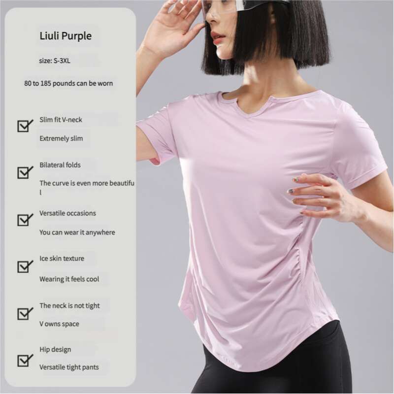 Roupas de ginástica para emagrecimento feminino, blusas esportivas, camisetas de pilates, mangas curtas para corrida matinal refrescante_voghion.com