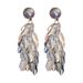 Hopeiset neulahelmilehtitupsu kylmällä yksilöllisellä muotoilulla varustetut korvakorut, pienet ja monipuoliset korvakorut_voghion.com