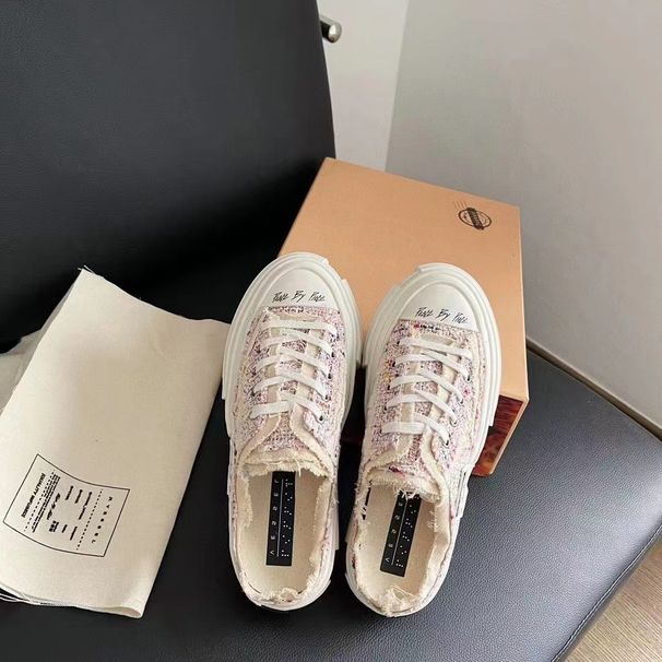 Damen Canvas Schuhe Neue Farbwechsel Bettlerschuhe Dicke Sohle Erhöhte Vulkanisierte Halbe Drag Frauen_voghion.com