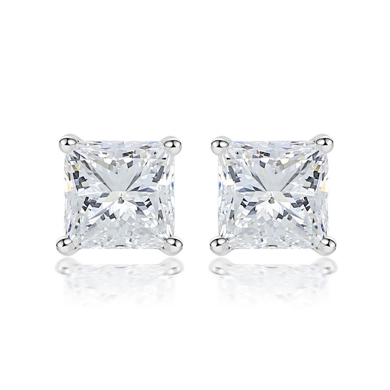 Orecchini Orecchini quadrati con diamanti e zirconi Orecchini alla moda femminile Orecchini in argento sterling S925 Orecchini di design di nicchia_voghion.com