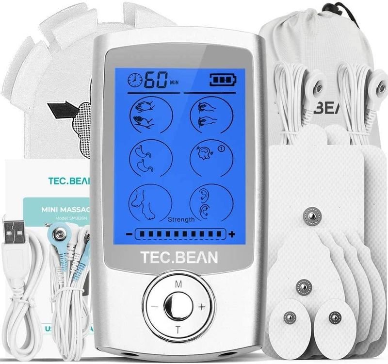 TEC.Bean 24Modes TENS Unit Muscle Stimulator With 8 Electrode Pads_voghion.com