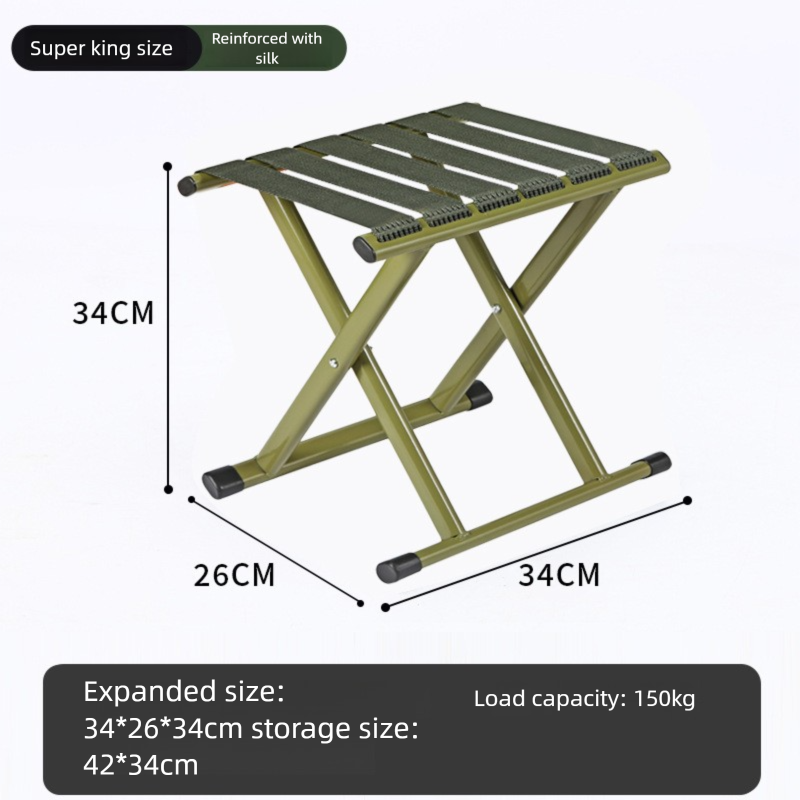 Tragbarer kleiner Mazha-Hocker, Präzisionsgefertigt, Militärtraining, Klappbar, Verdickte Rückenlehne, Trainingsstuhl für Outdoor-Aktivitäten, Angelstuhl_voghion.com