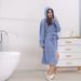 Soft Touch Micro Fleece Huva Morgonrock Plysch Lång Spa Robe Absorberande Morgonrock_voghion.com