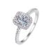 New Creative Mosang Stone Square Wedding Diamond with Adjustable Opening for Women's Ring_voghion.com