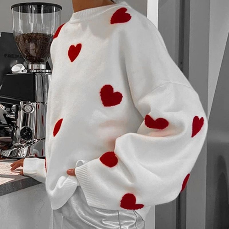 Pull brodé pour femme, col rond, manches longues, ample, tricoté, polyvalent, décontracté, épais_voghion.com