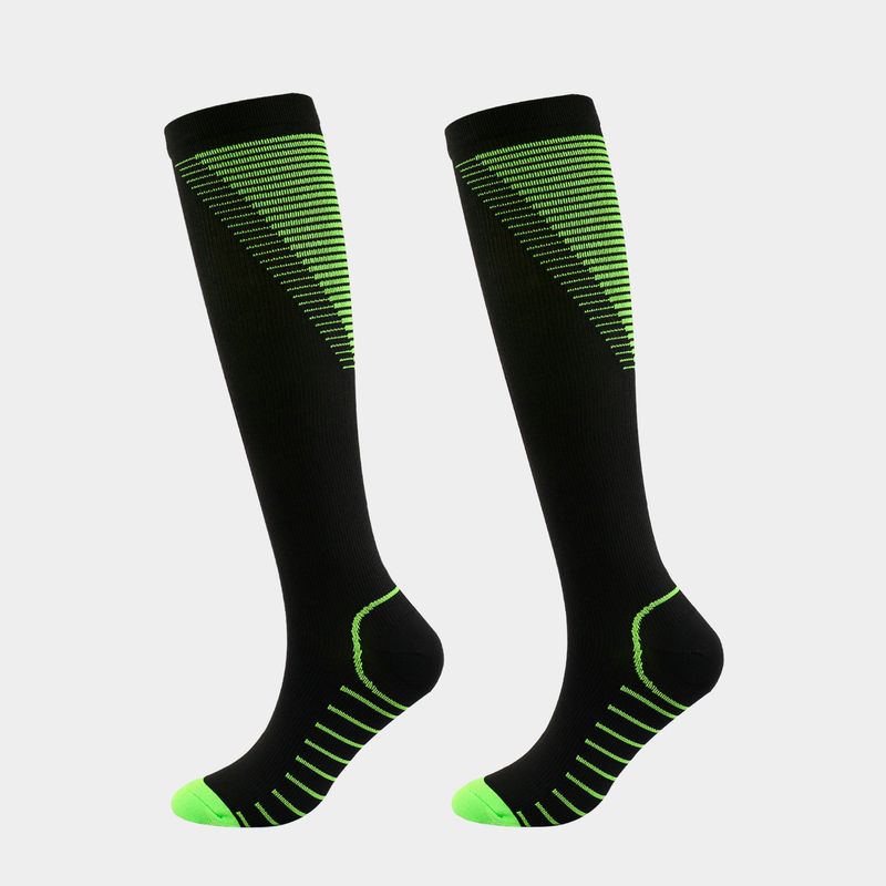 Meias novas coloridas listradas em forma de V meias de compressão meias esportivas profissionais meias de compressão para homens e mulheres meias elásticas meias de fitness_voghion.com