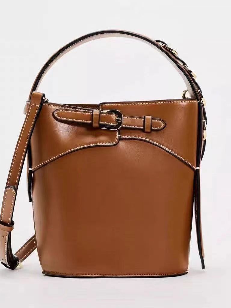 Damväskor Handhållen hinkväska Ny moderiktig pendlingsaxelväska Texturerad damväska Ett stycke Dropshipping_voghion.com