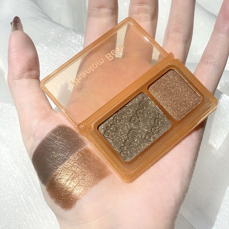 Lidschatten-Neon-Nude-Palette Zweifarbiger Perlglanz-Lidschatten Schimmer Glitzer Grüner Erdfarben-Lidschatten_voghion.com