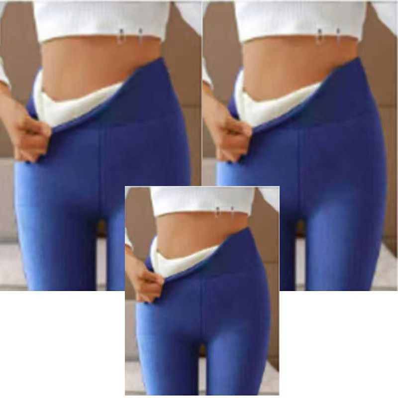 Abbigliamento Donna Leggings in pelle di agnello da donna con etichetta in pelle a vita alta e pantaloni in velluto_voghion.com