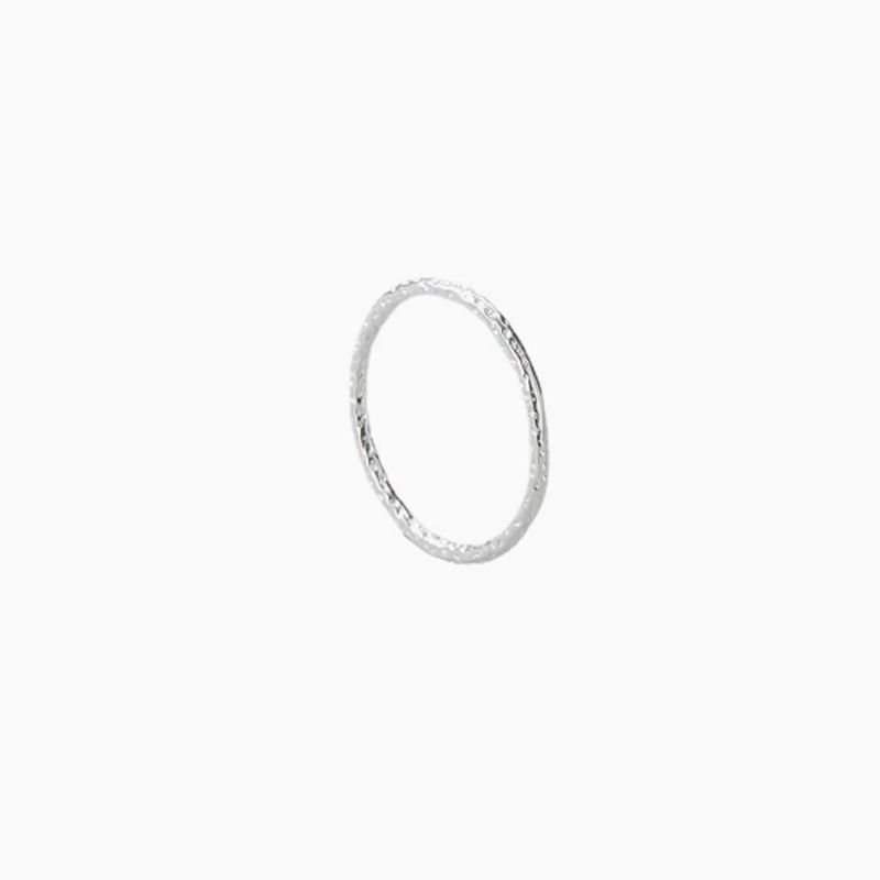 S Pure Silver Korean Version Niche Design Tin Foil Texture INS Style Stacked Knuckle Ring_voghion.com