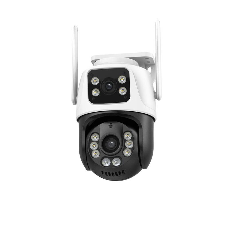 Dual-Lens Security Camera WiFi Outdoor HD Color Night Vision Gun-Ball Linkage System Two-Way Audio IP66 Waterproof 24/7 Recording Motion Tracking​​_voghion.com