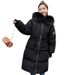 Damen-Wintermantel mit Kunstpelzkapuze, lange, wattierte Jacke, schmal geschnittener Parka in Übergröße, warme, gesteppte Oberbekleidung für kaltes Wetter_voghion.com