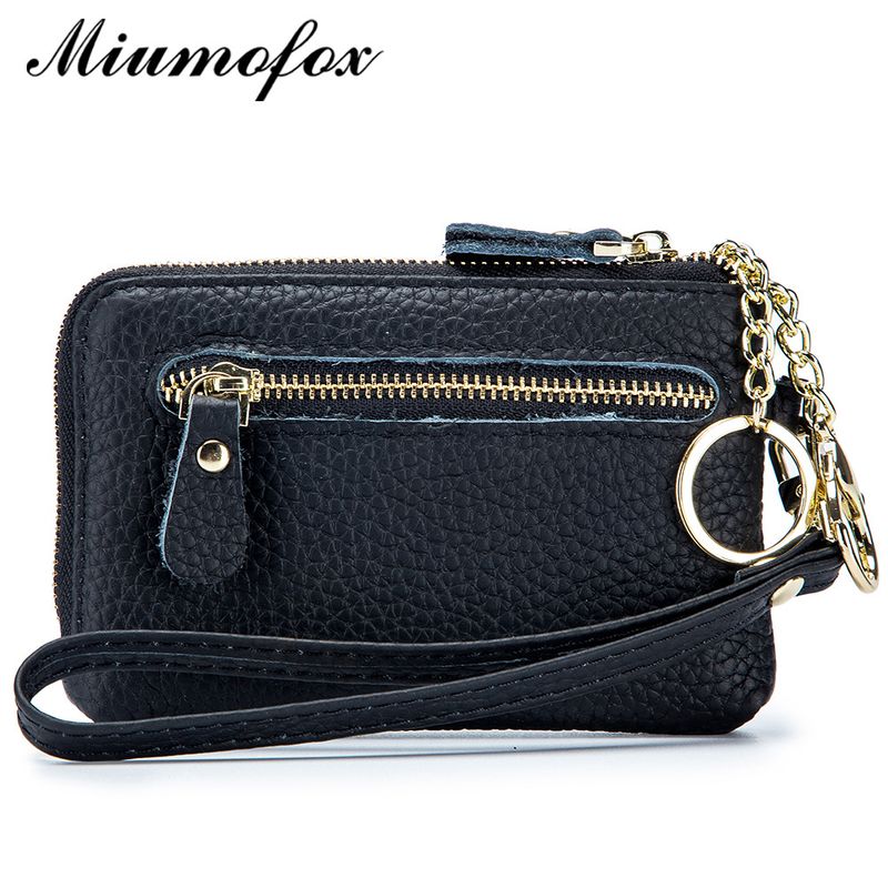 Multi functional change with leather toe cover layer, hand-held small bag, simple ins coin storage bag_voghion.com