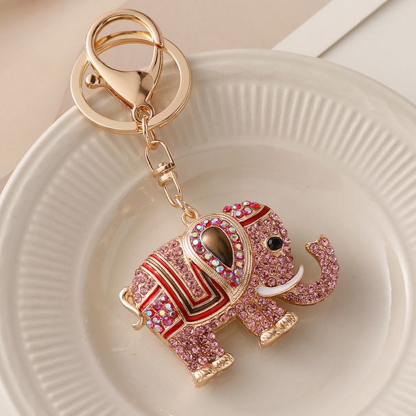 Portachiavi per auto in lega intarsiata con elefante tailandese colorato Yiwu, piccolo ciondolo regalo_voghion.com