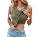 Women's Clothing With Bra Round Neck Solid Color Vest Feminine Base Inner Wear Outer Wear Top_voghion.com