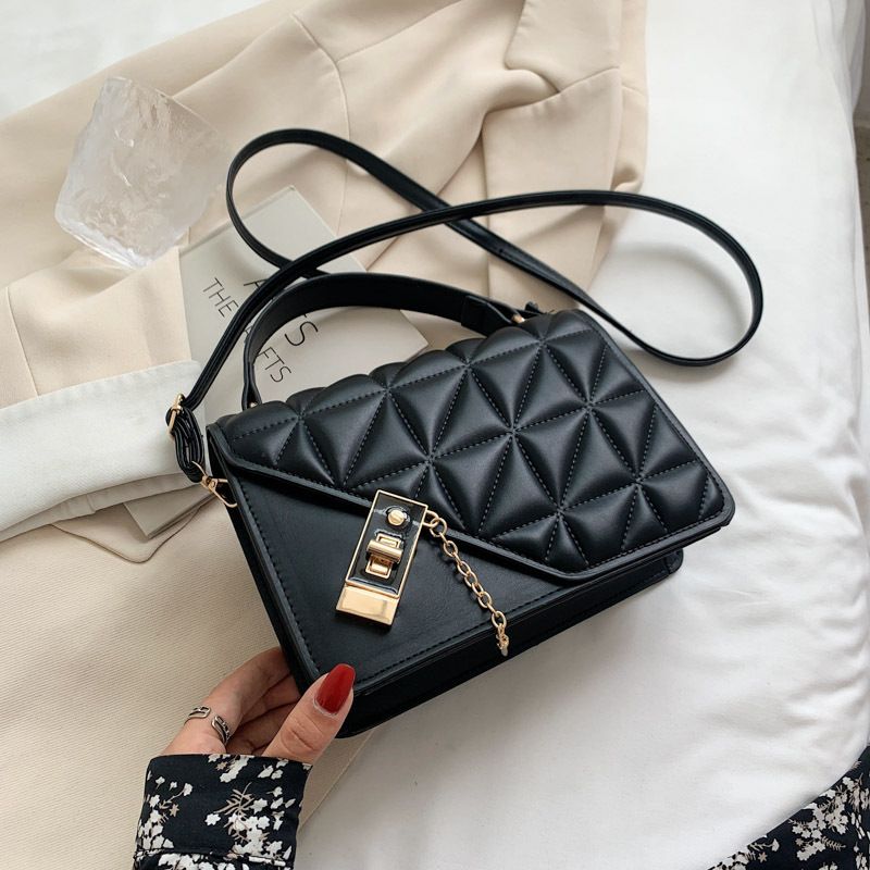 Women's Small Crossbody Bag With Chain Strap, Classic Quilted Design, Soft PU Leather, Compact Square Shoulder Bag For Daily Use_voghion.com