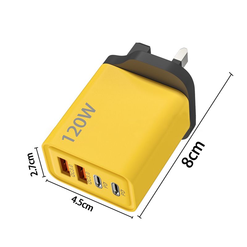 50704555550<=3 50704555550<=3 Compatible Charger Multi-Port US EU UK Dual Type-C Port 120W Charging Head Cross-Border Mobile Phone USB Set_voghion.com