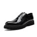 Chaussures en cuir décontractées pour le travail, style rétro, style Oxford en cuir brillant, pour les déplacements professionnels, pour les mariages_voghion.com