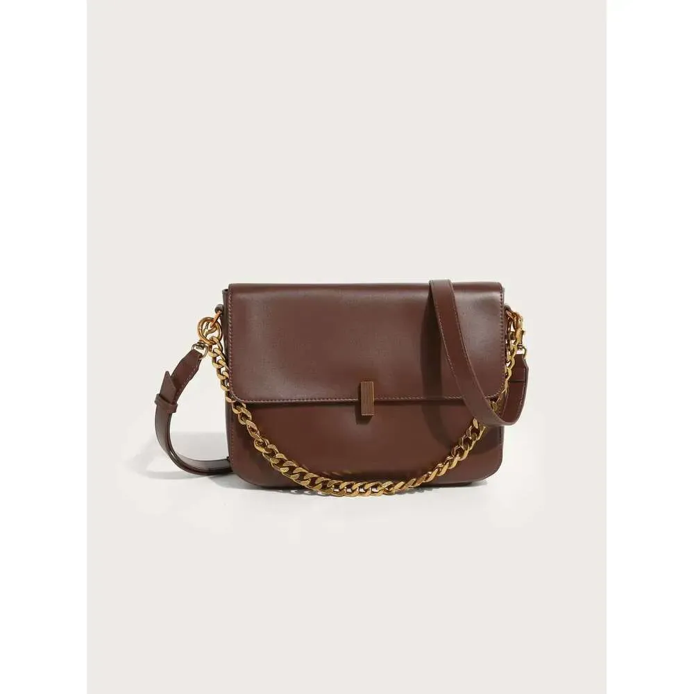 Borsa a tracolla con catena, grande capacità e tracolla singola semplice da donna, modello 2025, borsa casual e versatile_voghion.com
