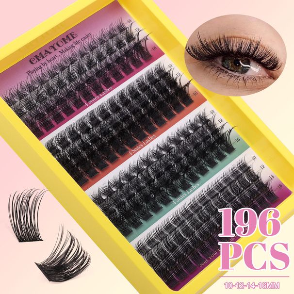 False Eyelashes False Eyelash Extension Set Single Cluster Of Hair 196 Clusters Thick Makeup Big Eyes D Curved Curled Eyelashes_voghion.com