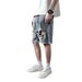 Herrenbekleidung Raw Edge Denim Shorts Herren Strandhose Lockere lässige Fünf-Punkt-Hose_voghion.com