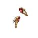 Boucles d'oreilles Fanjia Beauty Head Ruby pour femme, style rétro, en laiton_voghion.com