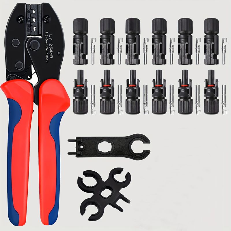 Professional MC4 Solar Connector Crimping Tool Kit For 2.5/4/6mm² Cables – High-Carbon Steel Blades, Ergonomic Grip, Durable & Precise_voghion.com