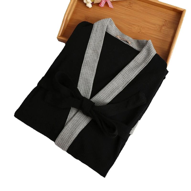 Five Star Hotel Cotton Men's Waffle Pajamas Sweat Steamed Sauna Bathrobes Towels Hot Springs_voghion.com