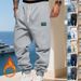 "Herren-Jogginghose mit Samtbündchen – Locker sitzende Freizeithose für den Winter (Schwarz/Grau/Apricot, S-XXXL)"_voghion.com