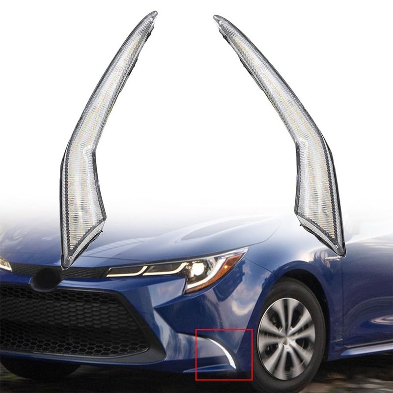 LED Daytime Running Light Compatible With Toyota Corolla 2021 2022 2023 L LE XLE Hybrid Switchback Front Fog DRL Light White/Amber Sequential Turn Signal Lights_voghion.com