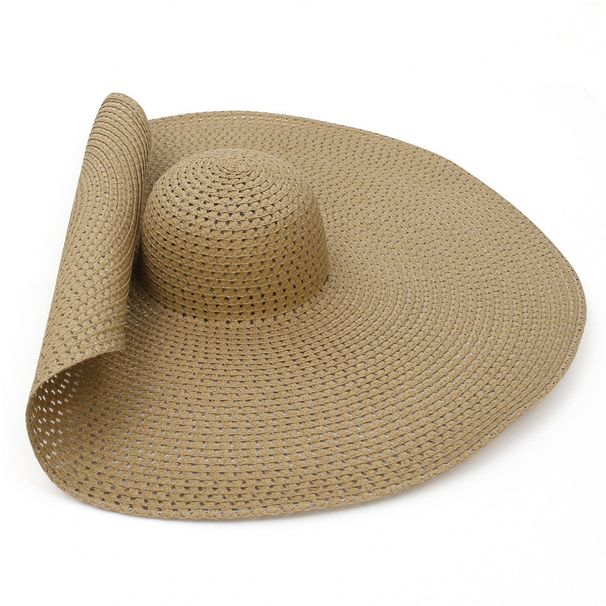 Hot Sale GEMVIE Summer Large Wide Brim Foldable Hats for Women Oversized Sun Shade Travel Straw Lady UV Protection Beach Hat_voghion.com
