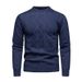 Herren-Zopfmusterpullover – warm für den Winter, Rundhalsausschnitt, maschinenwaschbar, hohe Elastizität (Hellgrau/Dunkelgrau/Burgunderrot/Khaki/Marineblau, mit Fleece gefüttert)_voghion.com