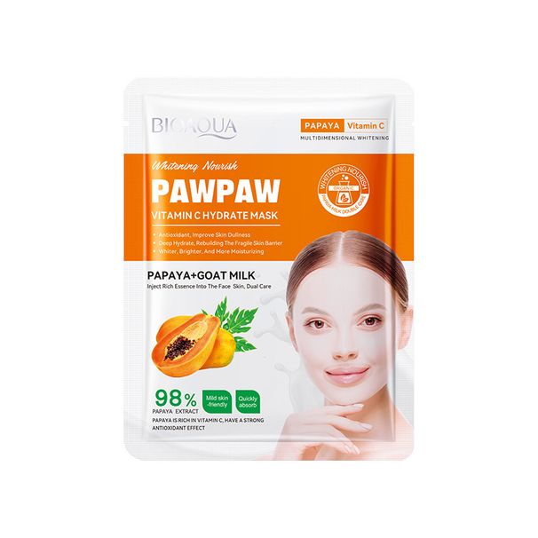 BIOAOUA Papaya Vitamin C Brightening Whitening Moisturizing Facial Mask_voghion.com