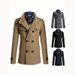 Men's Clothing Foreign Trade Autumn And Winter New Men's Wool Coat Men's Double Breasted Slim Stand Collar Medium Long Woolen Windbreaker_voghion.com