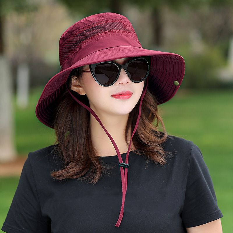Chapeau de plage à large bord pour femme, protection UV d'extérieur, élégant et polyvalent_voghion.com