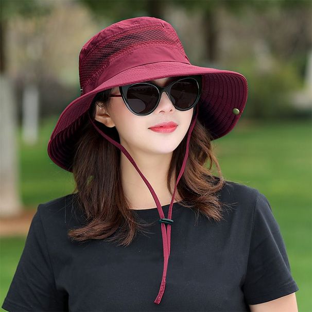 Chapeau de plage à large bord pour femme, protection UV d'extérieur, élégant et polyvalent_voghion.com
