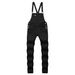 Mode Herren Hosenträger Denim Overall Schwarz Zerrissene Denim Hose Beliebte Arbeitskleidung_voghion.com