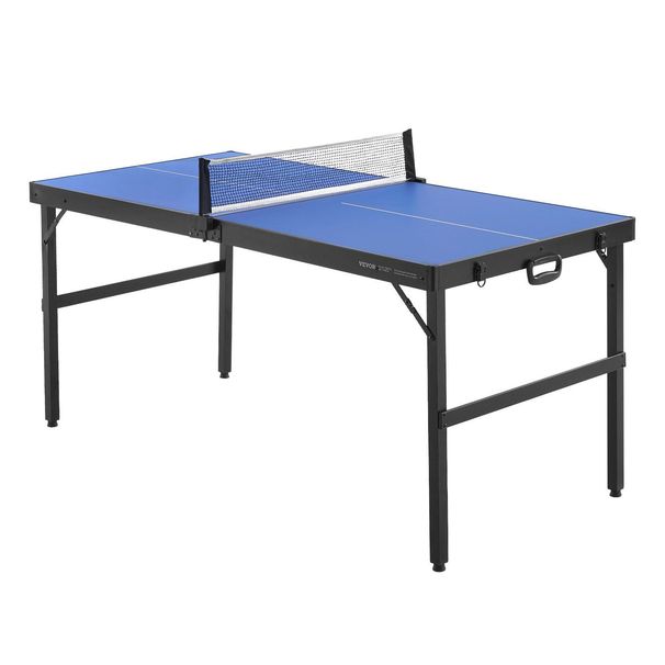 VEVOR Mid-Size Ping Pong Table Foldable Table Tennis Game Table Indoor With Net_voghion.com