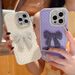 3D Sparkling Bow Phone Case For IPhone 16 15 14 13 Pro Max Plus Kawaii Glitter Diamond Polka Dot Soft Shockproof Cover Funda_voghion.com