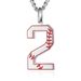 Collana con ciondolo a forma di numero da baseball - Collana con ciondolo a goccia in acciaio inossidabile e smalto rosso per uomo e donna (cifre da 0 a 9, catena a serpente da 60 cm)_voghion.com
