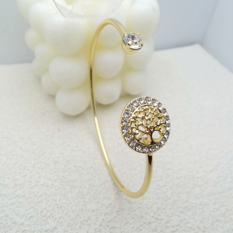 Gioielli Albero della Vita per Donna, Bracciale Regolabile Aperto con Strass_voghion.com
