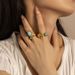 ins niche turquoise devil's eye stainless steel ring female non fading zircon gold titanium steel_voghion.com