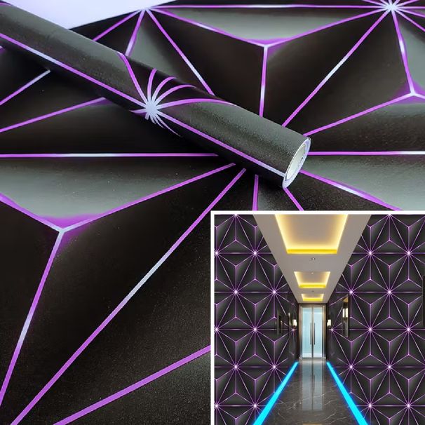 New Technology Sense Wallpaper 3D Stereo Gaming Room KTV Special Self-Adhesive Fabric Bar Luminous Background Wall_voghion.com