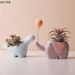 Ceramiczna doniczka w kształcie zwierzątka 8 cm – mała doniczka na sukulenty, dekoracyjna doniczka na biurko do domu i biura_voghion.com