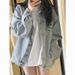 2025 American Spring Autumn New Denim Jacket Women, Niche Loose And Versatile Shirt Top, Suitable For Small People To_voghion.com
