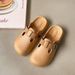New Closed-Toe For Women, Summer Flat Platform Internet Celebrity Style Slip-On Half Slippers_voghion.com