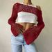 Elegant Lace-Knit Sweater Women's Fashion Round Neck Long Sleeve Oversized Pullover Top_voghion.com